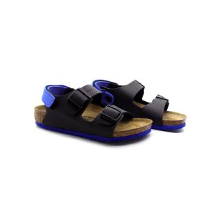 BIRKENSTOCK 1029469 MILANO AS KIDS DESERT SOIL BLACK/ULTRA BLUE - sole-shoes.gr