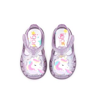 IGOR S10341-352 TOBBY UNICORNIO MAUVE GLITTER - sole-shoes.gr