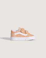 VANS VN000VAYFNL1 Old Skool V apricot glow glitter - sole-shoes.gr