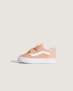 VANS VN000VAYFNL1 Old Skool V apricot glow glitter - sole-shoes.gr